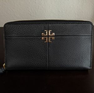 NWT TORY BURCH ZIP CONTINENTAL wallet ivy black